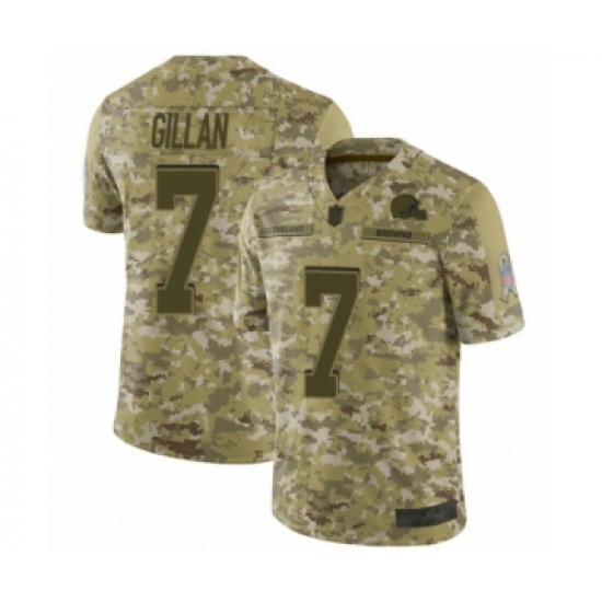 Youth Cleveland Browns 7 Jamie Gillan Limited Camo 2018 Salute to Service Football Jersey