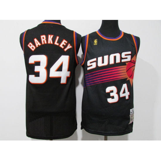 Men's Phoenix Suns 34 Charles Barkley Swingman Black NBA Jersey