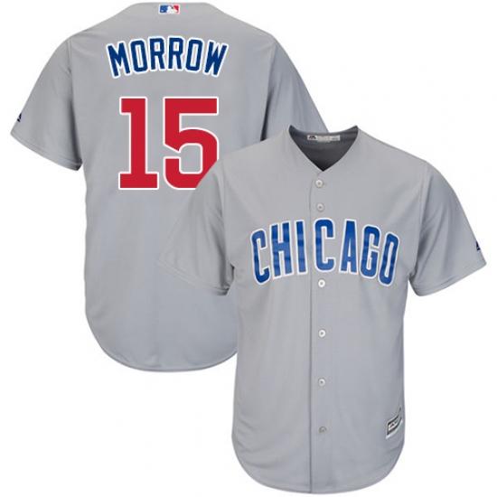 Men's Majestic Chicago Cubs 15 Brandon Morrow Replica Grey Road Cool Base MLB Jersey