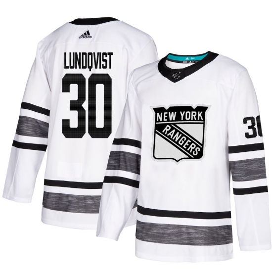 Men's Adidas New York Rangers 30 Henrik Lundqvist White 2019 All-Star Game Parley Authentic Stitched NHL Jersey