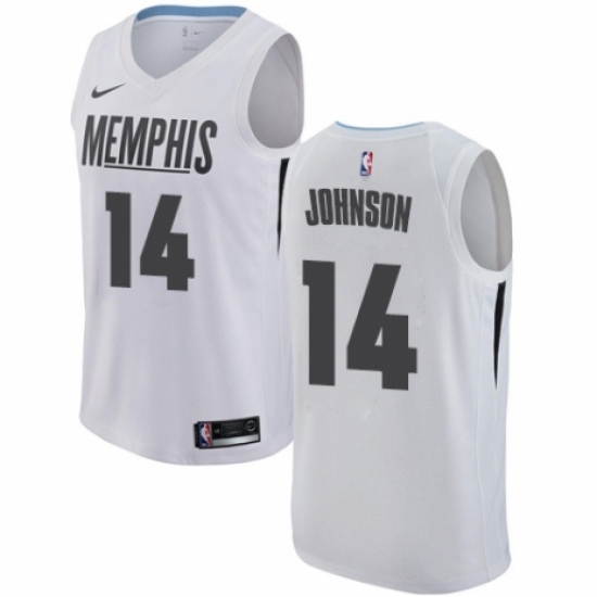 Men's Nike Memphis Grizzlies 14 Brice Johnson Authentic White NBA Jersey - City Edition