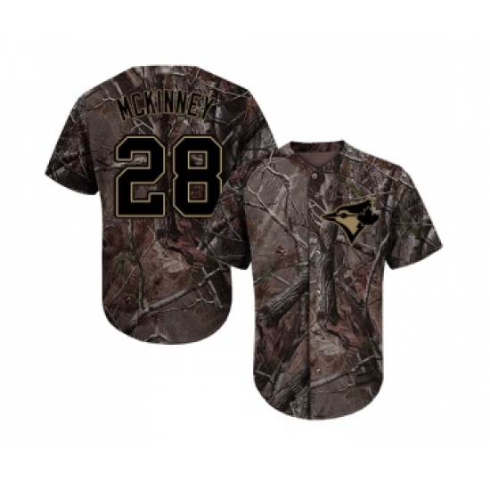 Men's Toronto Blue Jays 28 Billy McKinney Authentic Camo Realtree Collection Flex Base Baseball Jersey