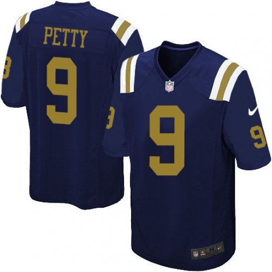 Youth Nike New York Jets 9 Bryce Petty Elite Navy Blue Alternate NFL Jersey