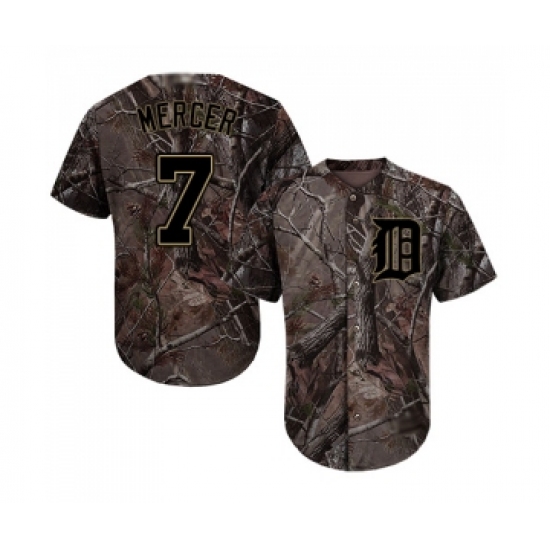 Men's Detroit Tigers 7 Jordy Mercer Authentic Camo Realtree Collection Flex Base Baseball Jersey