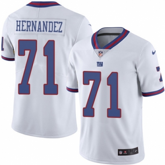 Men's Nike New York Giants 71 Will Hernandez Limited White Rush Vapor Untouchable NFL Jersey