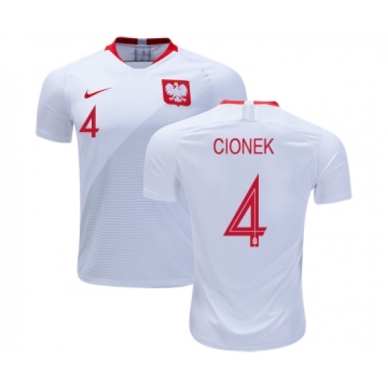 Poland 4 CIONEK Home Soccer Country Jersey