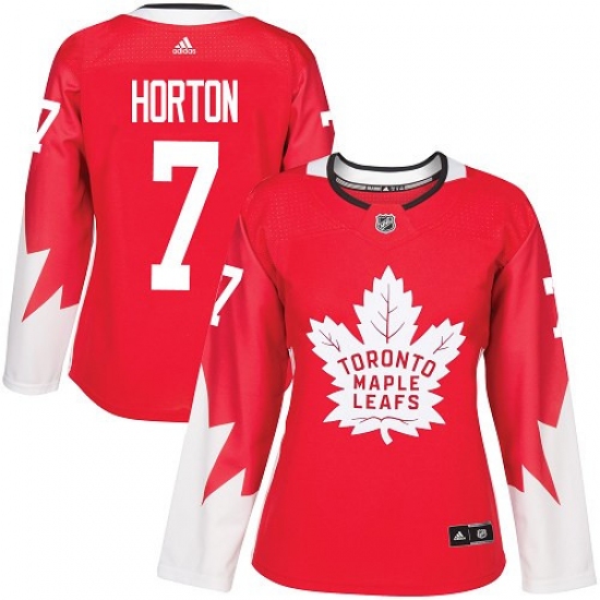 Women's Adidas Toronto Maple Leafs 7 Tim Horton Authentic Red Alternate NHL Jersey