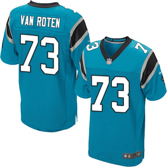 Men's Nike Carolina Panthers 73 Greg Van Roten Elite Blue Alternate NFL Jersey