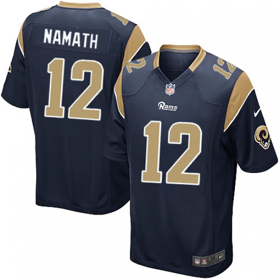 Men's Nike Los Angeles Rams 12 Joe Namath Game Navy Blue Team Color NFL Jersey