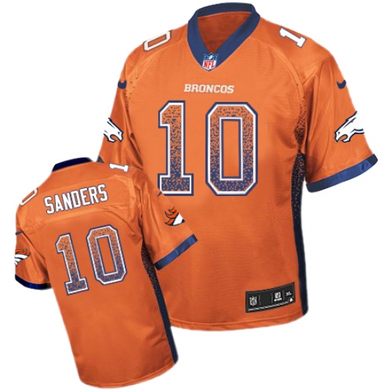 Men's Nike Denver Broncos 10 Emmanuel Sanders Elite Orange Drift Fashion NFL Jersey