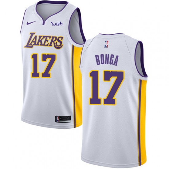 Youth Nike Los Angeles Lakers 17 Isaac Bonga Swingman White NBA Jersey - Association Edition