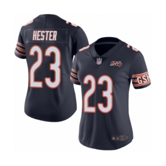 Women's Chicago Bears 23 Devin Hester Navy Blue Team Color 100th Season Limited Football Jersey