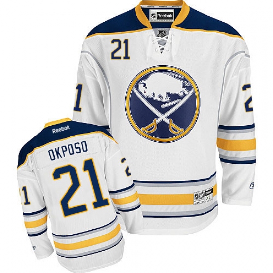 Men's Reebok Buffalo Sabres 21 Kyle Okposo Authentic White Away NHL Jersey