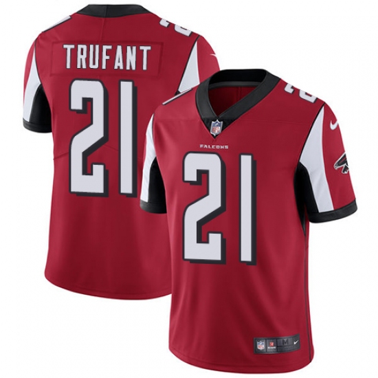 Youth Nike Atlanta Falcons 21 Desmond Trufant Red Team Color Vapor Untouchable Limited Player NFL Jersey