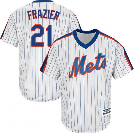 Men's Majestic New York Mets 21 Todd Frazier Replica White Alternate Cool Base MLB Jersey