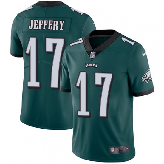 Men's Nike Philadelphia Eagles 17 Alshon Jeffery Midnight Green Team Color Vapor Untouchable Limited Player NFL Jersey