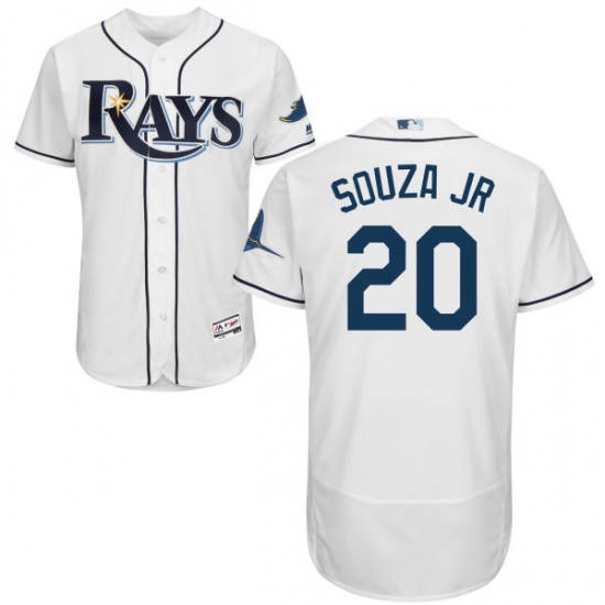 Men's Majestic Tampa Bay Rays 20 Steven Souza Home White Flexbase Authentic Collection MLB Jersey