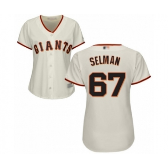 Women's San Francisco Giants 67 Sam Selman Authentic Cream Home Cool Base Baseball Player Jersey