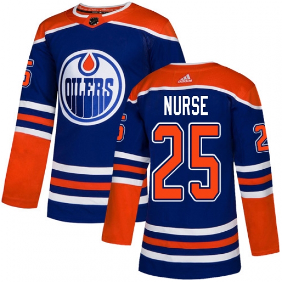 Men's Adidas Edmonton Oilers 25 Darnell Nurse Premier Royal Blue Alternate NHL Jersey