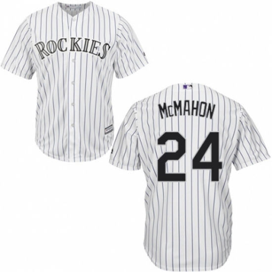 Men's Majestic Colorado Rockies 24 Ryan McMahon Replica White Home Cool Base MLB Jersey