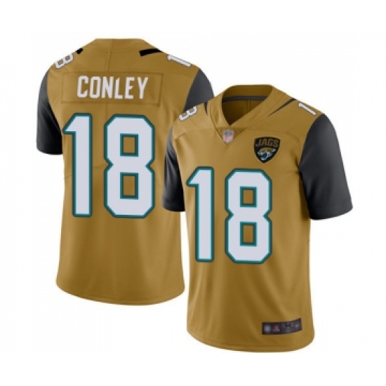 Youth Jacksonville Jaguars 18 Chris Conley Limited Gold Rush Vapor Untouchable Football Jersey