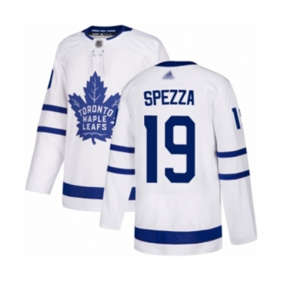 Men's Toronto Maple Leafs 19 Jason Spezza Authentic White Away Hockey Jersey