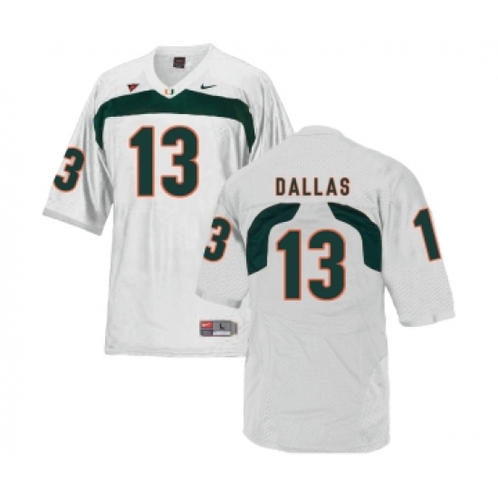 Miami Hurricanes 13 DeeJay Dallas White College Football Jersey