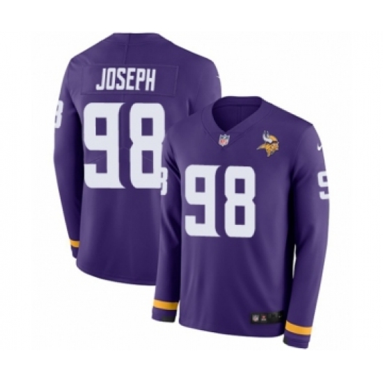 Youth Nike Minnesota Vikings 98 Linval Joseph Limited Purple Therma Long Sleeve NFL Jersey