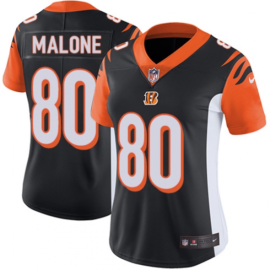 Women's Nike Cincinnati Bengals 80 Josh Malone Vapor Untouchable Limited Black Team Color NFL Jersey