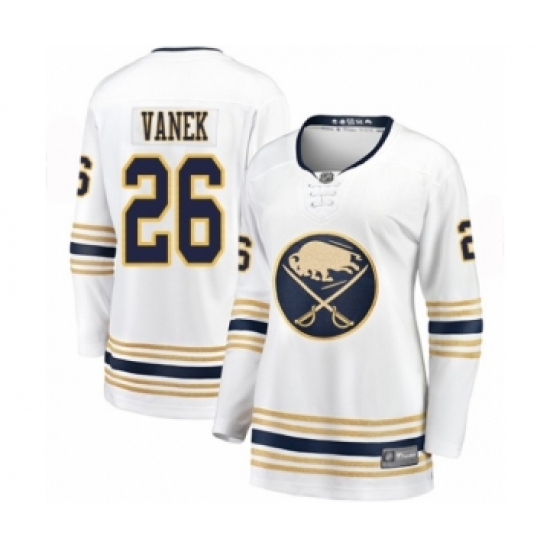 Women's Buffalo Sabres 26 Thomas Vanek Fanatics Branded White 50th Season Breakaway Hockey Jersey