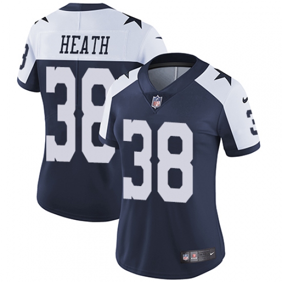 Women's Nike Dallas Cowboys 38 Jeff Heath Navy Blue Throwback Alternate Vapor Untouchable Limited Player NFL Jersey