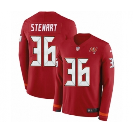 Men's Nike Tampa Bay Buccaneers 36 M.J. Stewart Limited Red Therma Long Sleeve NFL Jersey