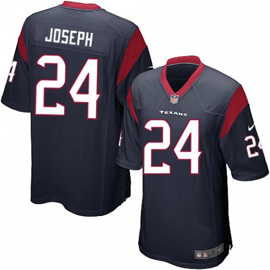 Men's Nike Houston Texans 24 Johnathan Joseph Game Navy Blue Team Color NFL Jersey