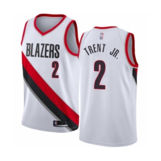 Women's Portland Trail Blazers 2 Gary Trent Jr. Swingman White Basketball Jersey - Association Edition