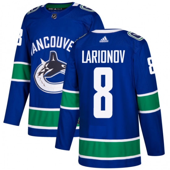 Men's Adidas Vancouver Canucks 8 Igor Larionov Premier Blue Home NHL Jersey