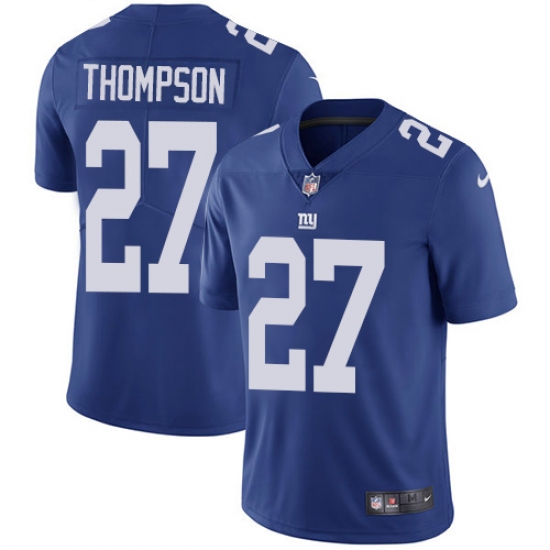 Men's Nike New York Giants 27 Darian Thompson Royal Blue Team Color Vapor Untouchable Limited Player NFL Jersey