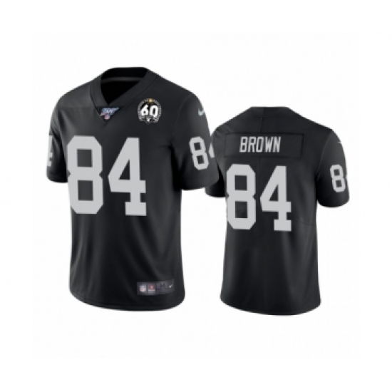 Men's Oakland Raiders 84 Antonio Brown Black 60th Anniversary Vapor Untouchable Limited Player 100th Season Football Jersey