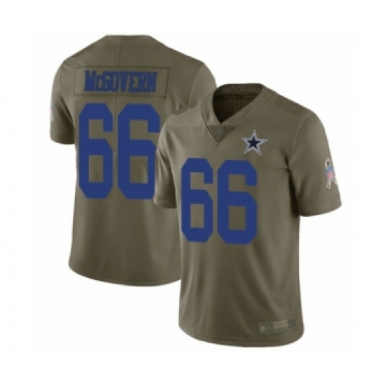 Men's Dallas Cowboys 66 Connor McGovern Limited Olive 2017 Salute to Service Football Jersey