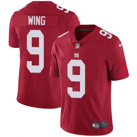 Youth Nike New York Giants 9 Brad Wing Elite Red Alternate NFL Jersey