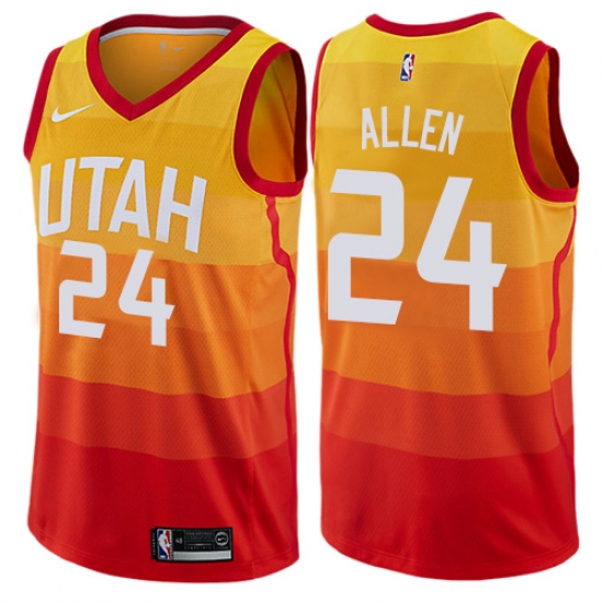 Women's Nike Utah Jazz 24 Grayson Allen Swingman Orange NBA Jersey - City Edition