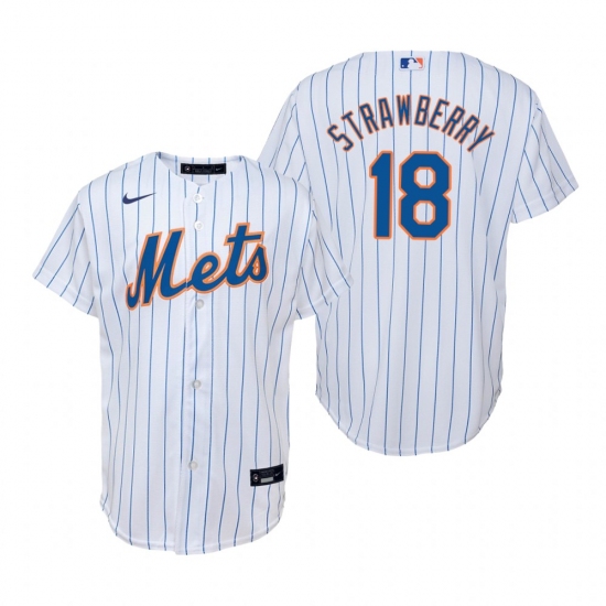 Men's Nike New York Mets 18 Darryl Strawberry White Home Stitched Baseball Jersey