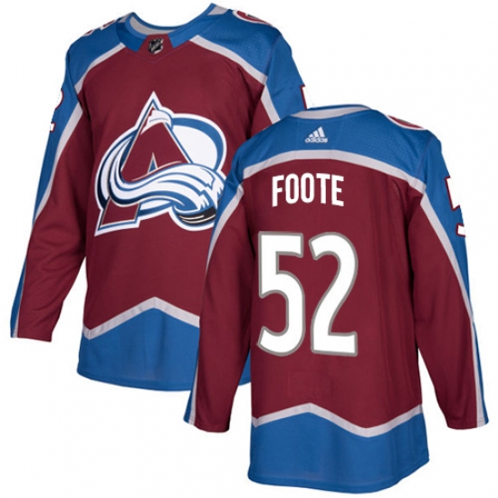 Men's Adidas Colorado Avalanche 52 Adam Foote Authentic Burgundy Red Home NHL Jersey