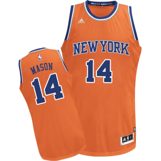 Men's Adidas New York Knicks 14 Anthony Mason Swingman Orange Alternate NBA Jersey