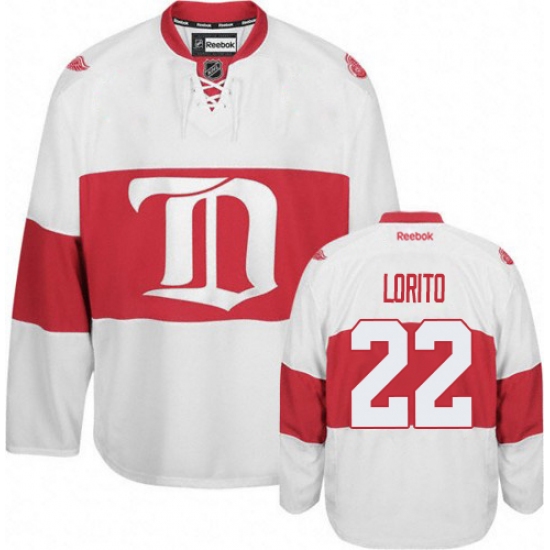 Men's Reebok Detroit Red Wings 22 Matthew Lorito Premier White Third NHL Jersey