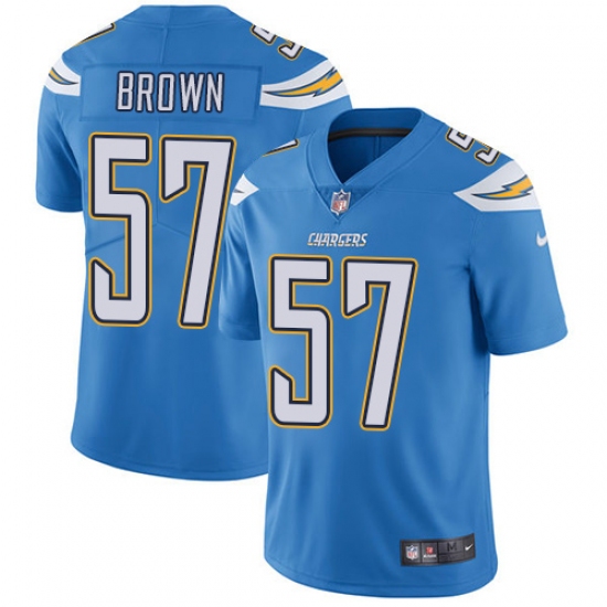 Youth Nike Los Angeles Chargers 57 Jatavis Brown Elite Electric Blue Alternate NFL Jersey