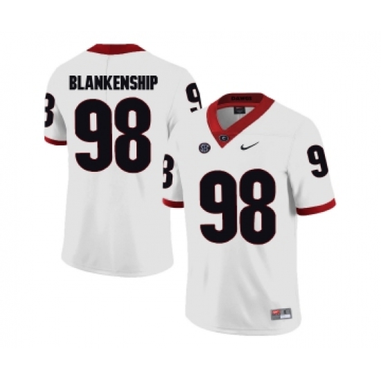 Georgia Bulldogs 98 Rodrigo Blankenship White College Football Jersey