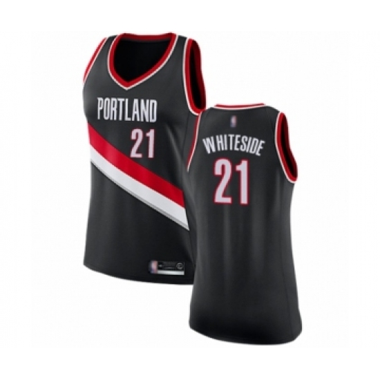 Women's Portland Trail Blazers 21 Hassan Whiteside Swingman Black Basketball Jersey - Icon Edition