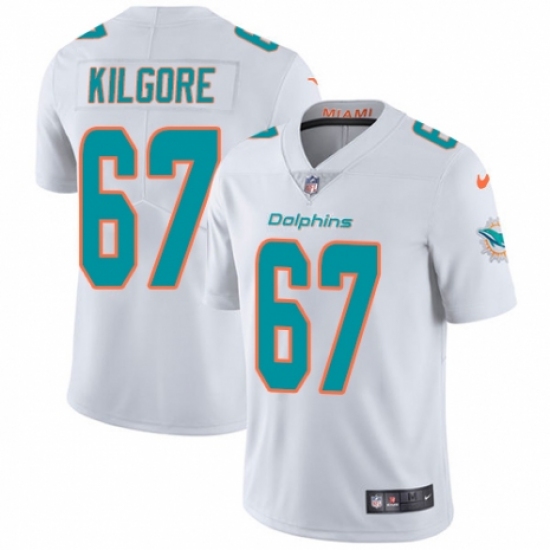 Youth Nike Miami Dolphins 67 Daniel Kilgore White Vapor Untouchable Limited Player NFL Jersey