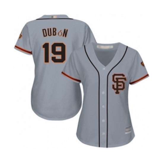 Women's San Francisco Giants 19 Mauricio Dubon Authentic Grey Road 2 Cool Base Baseball Player Jersey