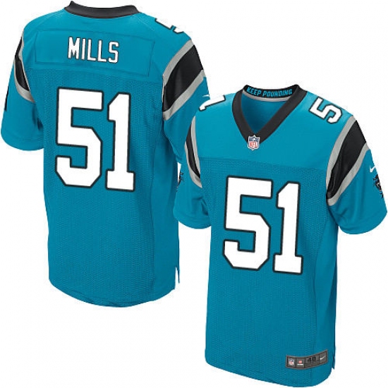 Men's Nike Carolina Panthers 51 Sam Mills Elite Blue Alternate NFL Jersey